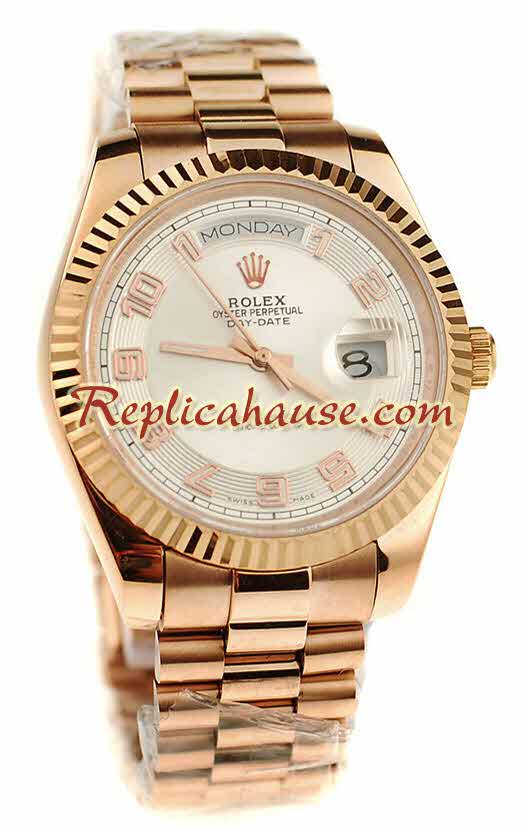 Rolex Replica Day Date Pink Gold Swiss Watch 6