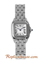Cartier Panthere Stainless Steel Casing Ladies 27MM Swiss BVF Replica Watch 3
