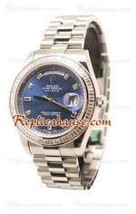 Rolex Day Date Silver Swiss Watch 14