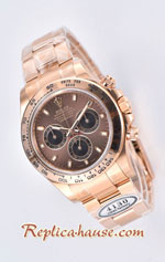 Rolex Daytona Everose Rose Gold Brown Dial Swiss Clean Replica Watch 01