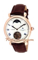 Vacheron Constantin Tourbillon Automatic Rose Gold Case with White Dial-Leather Strap 2012 Watch 1