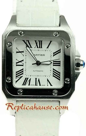 Cartier Santos 100 Mid Sized Swiss Replica Watch 02