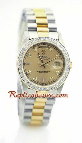 Rolex Day Date Two Tone Swiss Replica watch 02