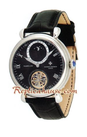 Vacheron Constantin Tourbillon Automatic with White Dial-Leather Strap 2012 Watch 2