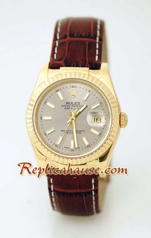 Rolex Datejust Leather Replica Watch 3
