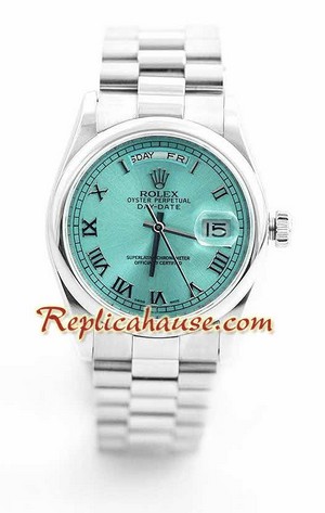 Rolex Day Date Silver Swiss Watch 3
