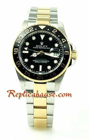 Rolex GMT Two Tone Green Hand Replica Watch 03