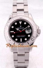 Rolex Yachtmaster Black Dial Swiss Mens Replica Watch 01