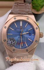 Audemars Piguet Rose Gold Blue Dial 42mm Replica Watch 02