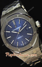 Audemars Piguet Royal Oak Blue Dial Steel Strap Swiss Watch 25