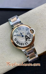 Cartier De Ballon Gold Two Tone Casing Ladies 33MM Swiss V6 Replica Watch 3
