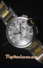 Cartier De Ballon Chronograph Two Tone Swiss Replica Watch 05