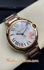 Cartier De Ballon Rose Gold Mens Casing 36MM Swiss V6 Replica Watch 4