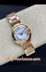 Cartier De Ballon Gold Casing Ladies 28MM Swiss V6 Replica Watch 1