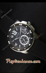 Cartier De Calibre Black Dial Swiss Replica Watch 09