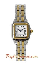 Cartier Panthere Two Tone Rose Gold Casing Ladies 22MM Swiss BVF Replica Watch 4