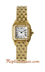 Cartier Panthere Diamond Gold Casing Ladies 22MM Swiss BVF Replica Watch 02