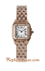 Cartier Panthere Diamond Rose Gold Casing Ladies 22MM Swiss BVF Replica Watch 01