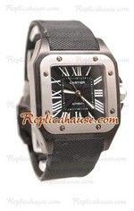 Cartier Santos 100 Carbon Swiss Watch 01