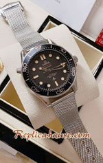 Omega Seamaster 007 Black Dial Mesh Strap 42mm Replica Watch 07