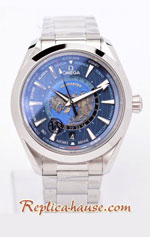 Omega Seamaster Aqua Terra 150M GMT Worldtime Blue Dial 43mm Swiss VSF Replica Watch 01