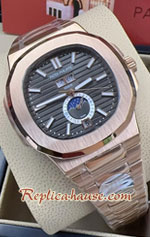 Patek Nautilus Moon 5726 Rose Gold BlackGrey Dial 40mm Replica Watch 11