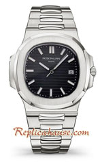 Patek Philippe Black Mens Nautilus 5711 Swiss GR Replica Watch 02