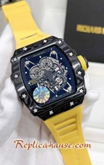 Richard Mille RM035-01 Rafael Yellow Rubber Replica Watch 08