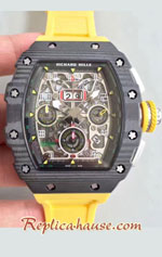 Richard Mille RM011-03 One Piece Black Forged Carbon Case Swiss Replica Watch 01