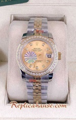 Rolex Datejust Diamond Gold Dial Jubilee 28MM Swiss Replica Watch 06
