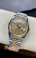 Rolex Datejust 36mm Two Tone Gold Fluted Motif Dial 3235 Swiss VSF Replica Watch 04