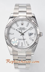 Rolex Datejust 41mm White Dial Swiss Replica Watch 12