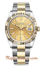 Rolex Datejust 41mm Two Tone Gold Dial Swiss Replica Watch 14