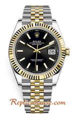 Rolex Datejust 41mm Two Tone Black Dial Swiss Replica Watch 13