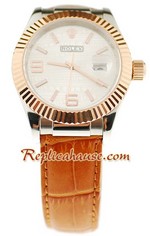 Rolex Datejust Leather Replica Watch 4