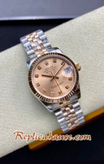Rolex Datejust Rose Gold 31MM Gold Dial Swiss EW Replica Watch 02