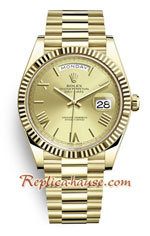 Rolex Day Date Gold Dial 40MM Swiss Replica Watch 08