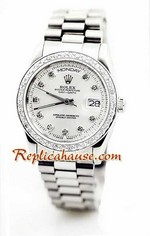 Rolex Day Date Silver Swiss Watch 12