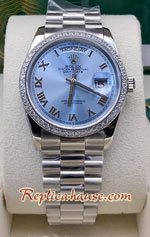 Rolex Day Date Blue Dial Diamond 36mm Replica Watch 13