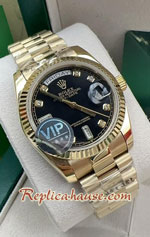 Rolex Day Date Gold Black Dial 36mm Replica Watch 15