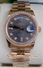 Rolex Day Date Rose Gold Black Dial 36mm Replica Watch 20