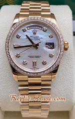 Rolex Day Date Rose Gold White Dial 36mm Replica Watch 21