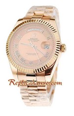 Rolex Replica Day Date Pink Gold Swiss Watch 1