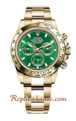 Rolex Daytona Yellow Gold Green Dial Swiss Replica Watch 01