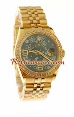Rolex Datejust Floral Motif Gold Edition Swiss Replica Watch 01