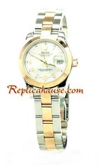 Rolex Replica Ladies Datejust Pink Gold Watch 01