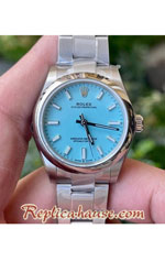 Rolex Oyster Perpetual Blue Dial 31MM Swiss Replica Watch 04
