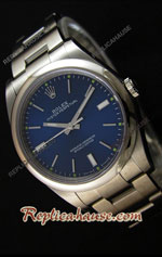Rolex Oyster Perpetual Cal.3132 Swiss Blue Dial Oyster Strap - Ultimate Replica Watch 01