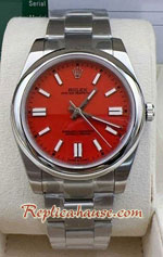 Rolex Oyster Perpetual Red Dial 41mm Replica Watch 02