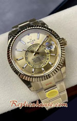 Rolex Sky Dweller Gold Case Dial 42mm Swiss Replica Watch 05